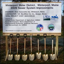 Project Sign and Gold Shovels